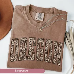 Comfort Colors Leopard Oregon Shirt, Oregon Shirt, Oregon Sports Fan Gift, Oregon State, University Student Gift, College Shirt