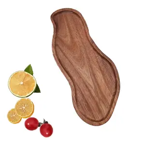Creative Peanut-Shaped Wooden Tray, Fun Storage Plate, Stackable Rosewood Tray, Home Kitchen Essentials, Dry Fruit Nut Holder