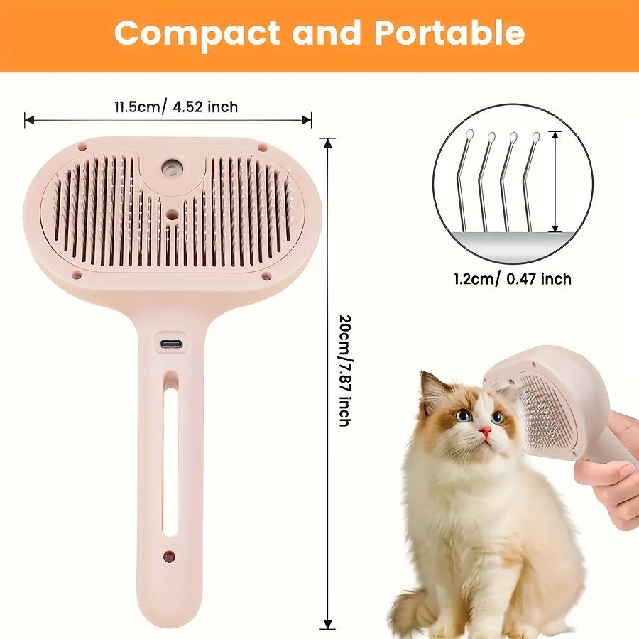 One Automatic Steam Pet Hair Remover, Anti-Shedding Brush with Stainless Bristles & Low-Voltage Operation, Suitable for Cats & Dogs/Long-Haired/Short-Haired Pets, Reduces Shedding for Grooming