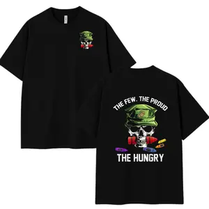 The Hungry Marines Crayon T-Shirt & Hoodie , Tactical Skull Graphic Tee for Men, Funny Veteran Gift & US Marine Corp