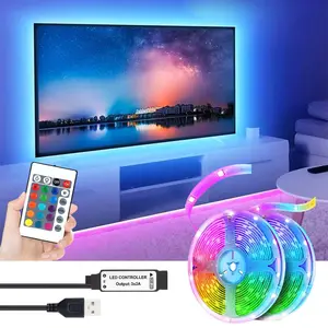 1pc LED Strip Light TV Backlight, Remote Control Included, RGB Color Changing, Multiple Modes, Ideal for Bedroom, Home Party, Home Cinema, Led Lights Strips