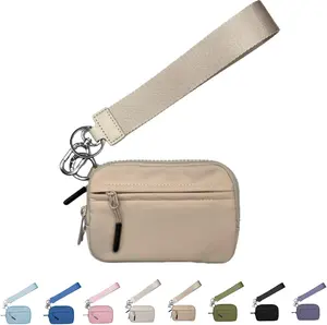 The Wallet 2nd Gen, 6×3.6 inch The Pouch Wristlet for women, Zippered Card Case With Id Window/Hand strap for women, Coin Purse Mini Portable Keychain Wallet
