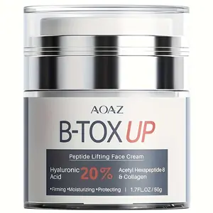 AOAZ Botox up-1.7 Oz Moisturizing Cream, 20% Hyaluronic Acid, Caffeine, Vitamin C, Collagen, Nicotinamide, Firming Facial Skin Care, Softening, Smoothing, Balancing, Rejuvenating