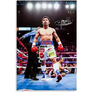 Manny Pacquiao Poster Boxer Signature Martial Wall Art Poster Room Aesthetics Canvas Print Home Decor Painting1