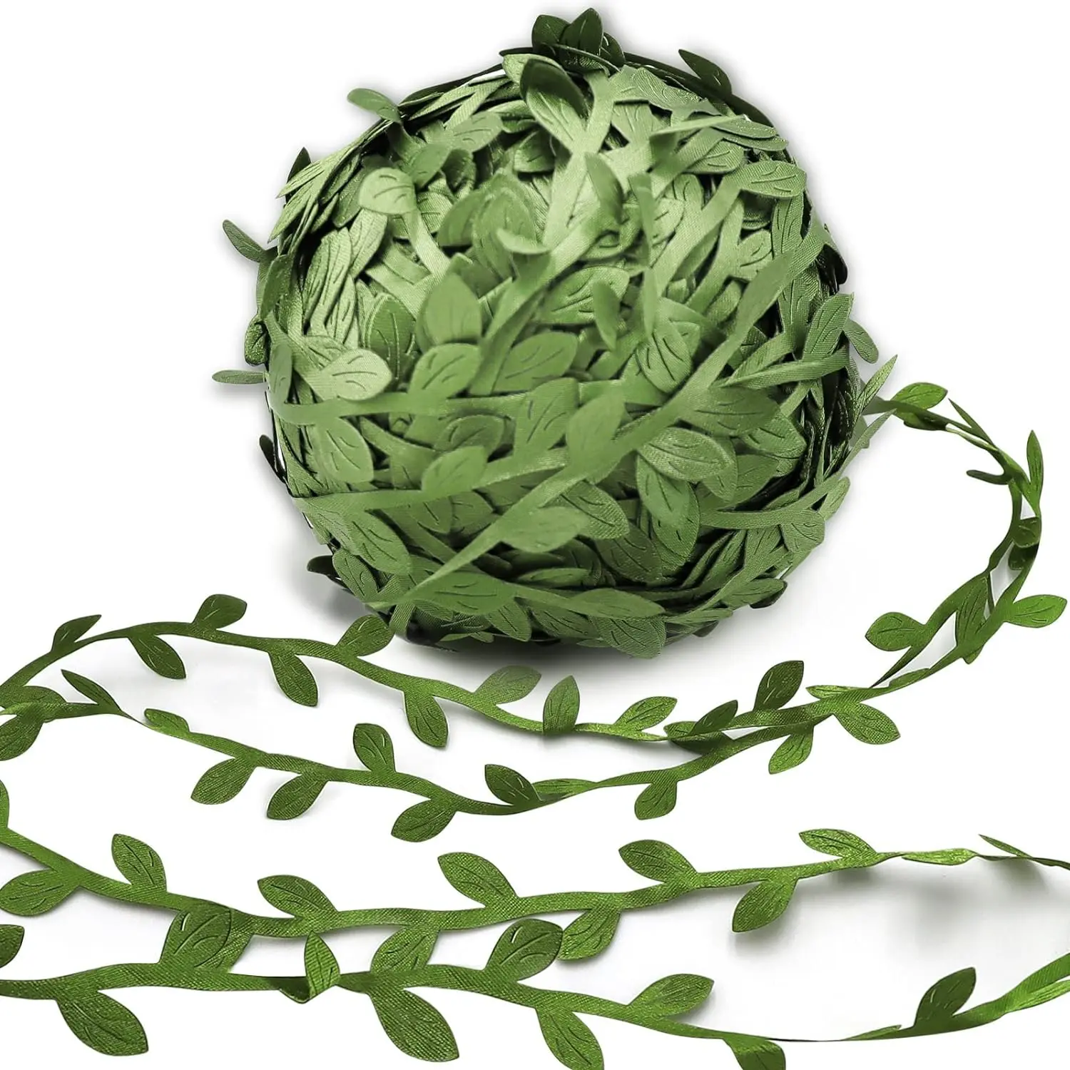 66 ft Sturdy Decorative Artificial Eucalyptus Olive Flower Rattan Leaf Ribbon String Streamers - Office Gift Wrapping Hanging Garland, DIY Chandelier & Wedding Craft Supplies (Greek Decoration Compatible), Wind Chimes