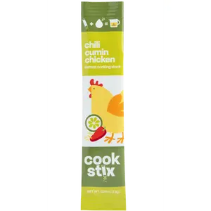 Cookstix Chili Cumin Lime Chicken Stock Sticks - Clean Label Alternative to Bouillon Powder - No Sugar Added Low Sodium Dehydrated Chicken Broth for Soups Gravy Cooking