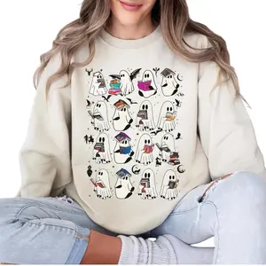 Cute Retro Ghost Reading Shirt – Book Lover Halloween Tee – Spooky Fantasy Top
