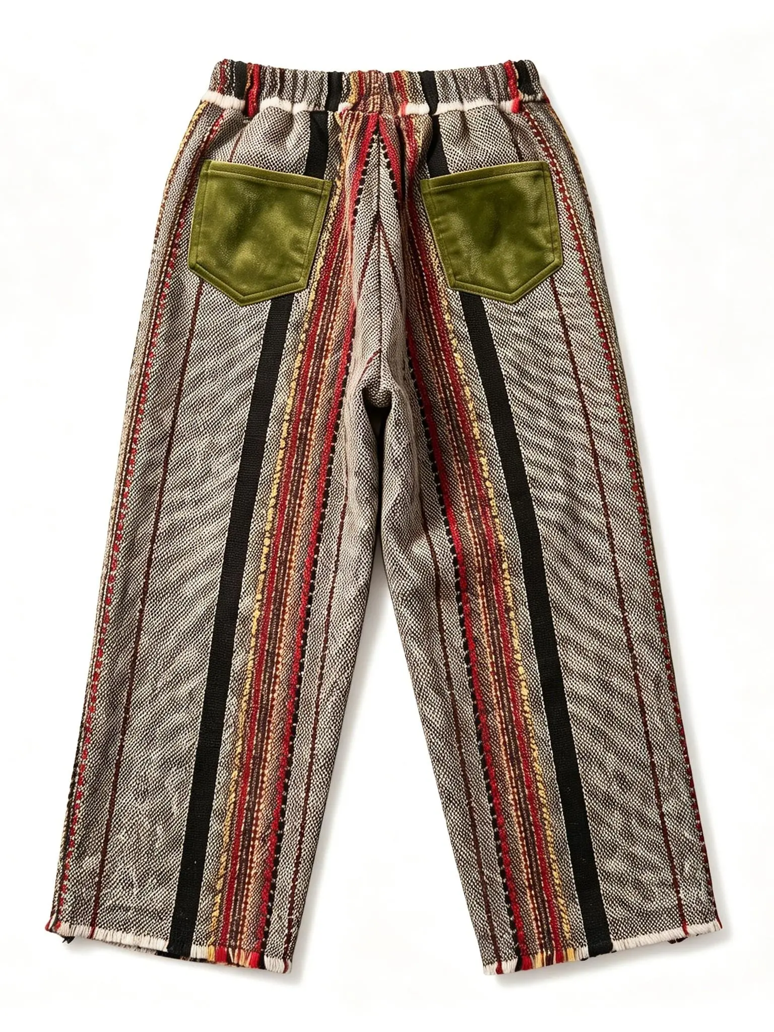 Matching Family Denim Wide Leg Pants for Boys Girls Mom Dad Vintage Retro Gray Red Yellow Black Woven Design Velvet Pockets Fringed Hem Loose Fit Spring Autumn American Style Photogenic