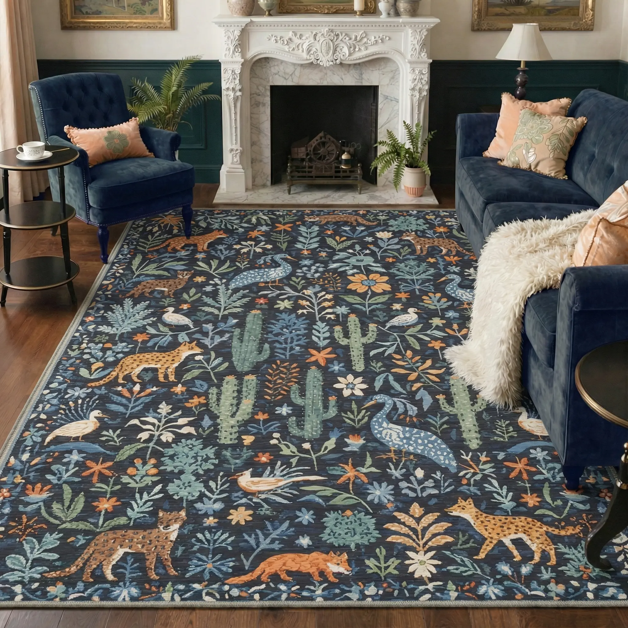 【Deals For You Days】GENIMO Rug – Machine Washable, Pet Friendly, Non-Slip Floor Rug, Soft Area Carpet, Ideal for Living Room, Bedroom, Kitchen, Hallway ,ARN050-AMBER FOX