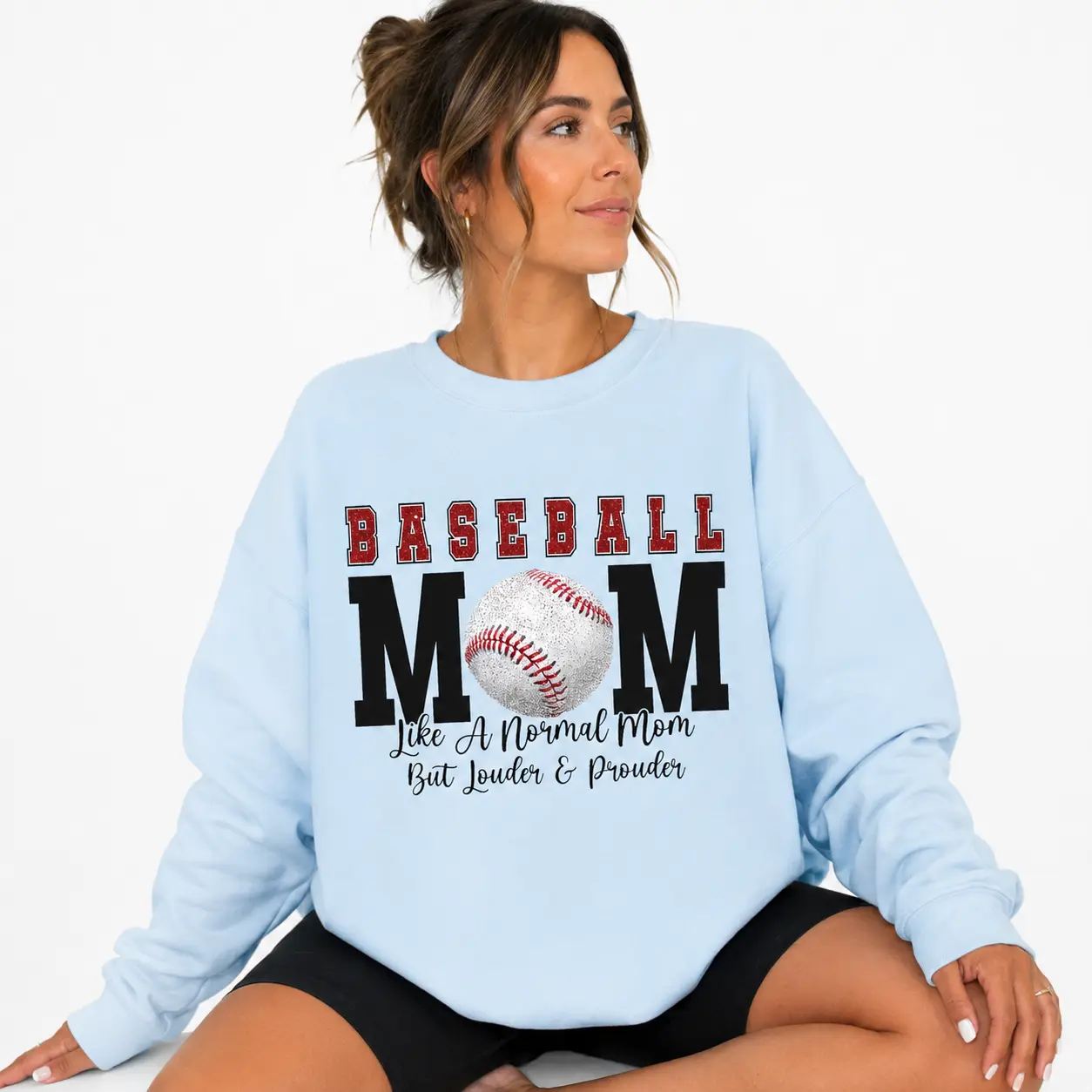 Baseball Mom Digital Graphic Printed Loud and Proud Pullover Sweatshirt, Baseball Gameday Shirt, Baseball Mama Gifts