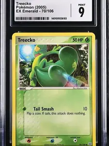 CGC Treecko Pokemon (2005) EX Emerald 70/106 Mint 9 Card