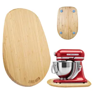 ANOTION New Year Gifts Bamboo Sliding Tray for 4.5 & 5.5 Qt Kitchenaid Stand Mixers -Bamboo Sliding Tray for Coffee Makers Gift for Mom Wife Aunt- Durable, Non-Slip Appliance Slider Mat - Sleek Natural Bamboo Design