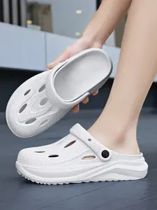 2026 New Summer Men's Lychee Pattern Couple Thick-Soled Clogs, Cloud-Like Soft & Elastic, Dual-Use for Outdoor & Commute, Non-Slip & Deodorant Closed-Toe Sandals