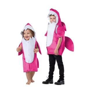 Shark Costume Dress For Kids - Soft Blue or Pink Tunic with Attached Hood - Perfect for Halloween, Christmas, Role Play , Pretend Play Fun, Theme Party & Cosplay