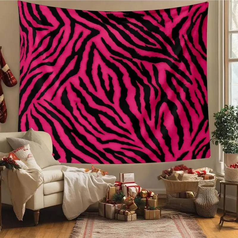 1-Piece Rectangular Zebra Print Tapestry, Bohemian Wall Decor, Home Wall Hanging for Living Room Bedroom Dormitory