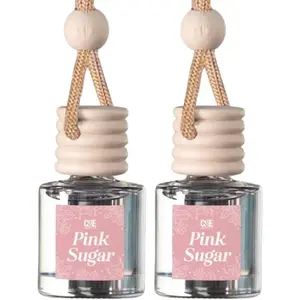 Car Air Hanging Fragrance Oil, Car Auto Freshener for Essential Oils, Scents Fragrance Aromatherapy Automobile Diffuser, Long Lasting (Pink Sugar)