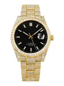 Mossanite Men's Luxury Mechanical Watch, Business Elegant Stainless Steel Fashion Wristwatch, Analog Round Face, Mechanical Wristwatches