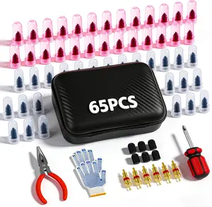 65Pcs Screw in Tire Plugs Kit Tire Repair Rubber Nail Kit Tire Repair Kit Tire Plugs Screw Type Flat Tire Screw Plugs Repair Kit Tire Repair Screws Quick Fix with Screw Tire Plugs Kit