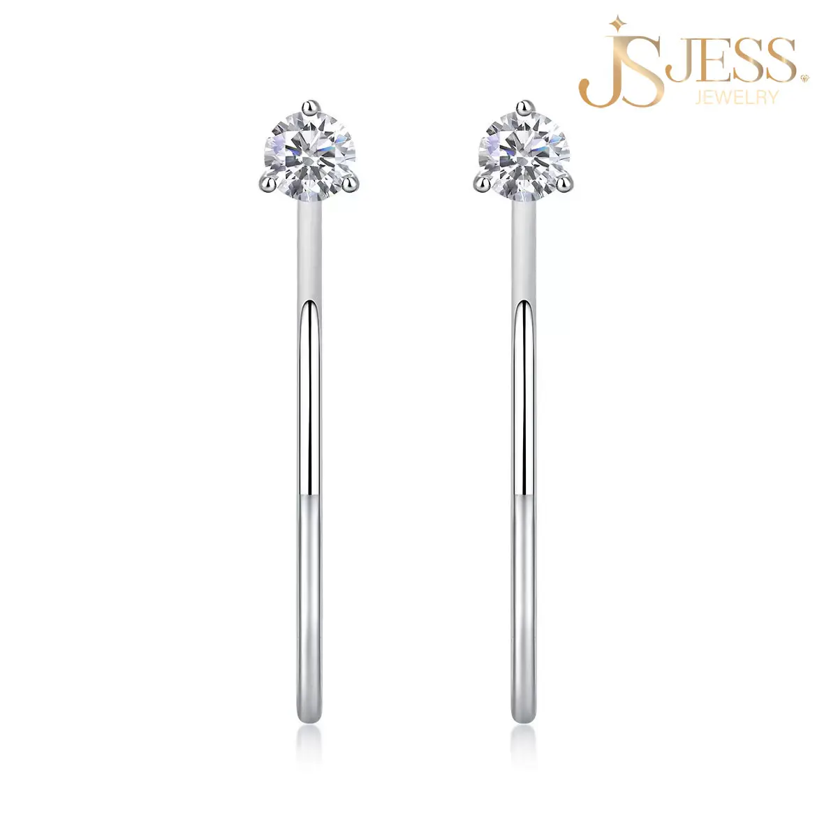 [#037]Celestial Solitaire, Round Gemstone Drop Earrings, Minimalist Jewelry, Elegant, Beautiful, Glittering, Meaningful Anniversary Gift For Woman