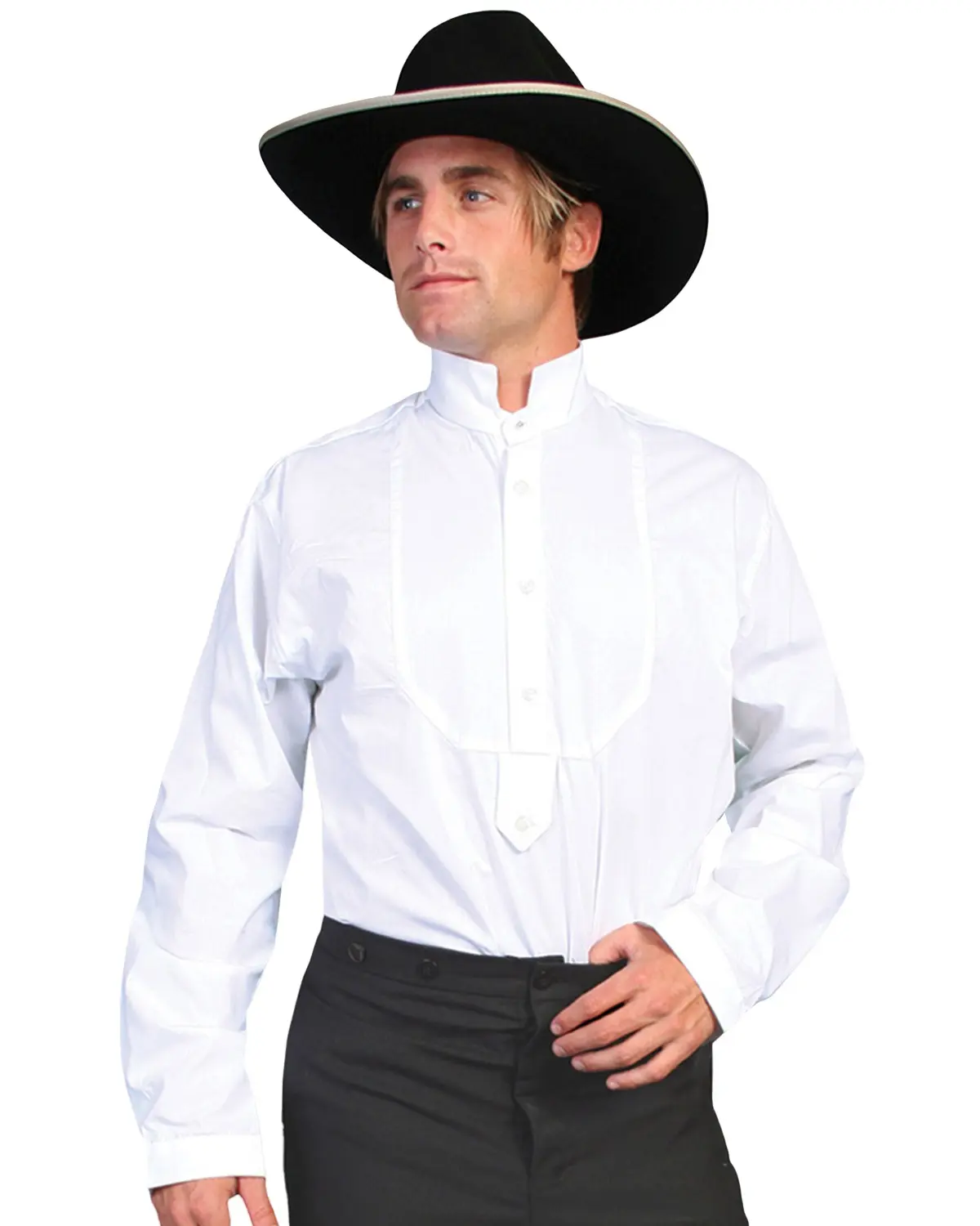 Rangewear By Scully Men's Rangewear High Collar Bib Front Shirt Big And Tall - Rw155x Wht
