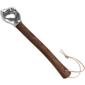 Stainless Steel Fist Shape Hammer,Fist Hand Hammer 2.1lb Sledge Hammers,Decorative Fist Hammers with Wooden Handle,Multifunctional Crafts and HardwareTools for Gardening Household Car Outdoor (A)