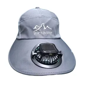 Solar-Powered Fan Hats for Outdoor UV Protection and Extended Brim Sun Hats with Digital Display Screens, Solar Charging, and USB Charging