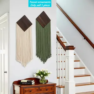 Boho Style Home Decor, / Vertical Fringe Curtain, Modern Room Bedroom Kids Office Wall Decoration, 11x35 Inches, Farmhouse Style