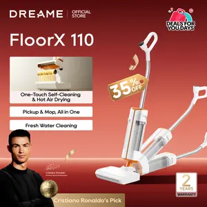 Dreame FloorX 110 Cordless Floor Washer, One-Touch Self-Cleaning & Hot Air Drying  Pickup & Mop, All in One  Fresh Water Cleaning