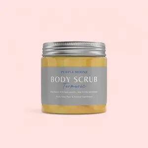 Organic Turmeric Body Scrub with Lemon, Blood Orange and Geranium Essential Oils