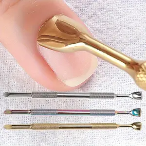 1pc [Stainless Steel Dead Skin Pusher] Double-Headed Horseshoe Steel Pusher - Stainless Steel Bevel Removing Dead Skin Calluses Nail Tool, Professional Double-Ended Cuticle Pusher And Trimmer For Painless Manicure And Pedicure