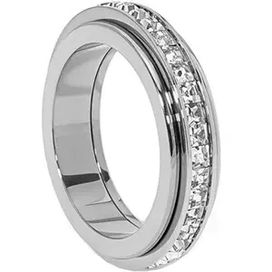 Anxiety Rings for Women – Titanium Steel Spinner Fidget Band with Cubic Zirconia, Stress-Relief Statement Promise Rings, Comfort Fit Wedding & Lucky Rings, Sizes 6–10