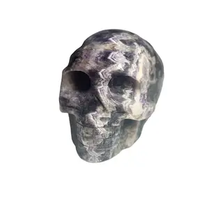 Unique Chevron-Dream Amethyst Crystal Skull