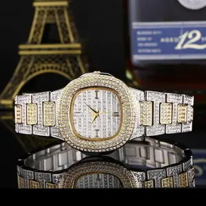 Elegant Diamond-Accented Women's Fashion Watch Vintage Gold Moissanite Dial Quartz Wristwatch 37mm Waterproof 10m Stainless Steel Strap All-Match Jewelry
