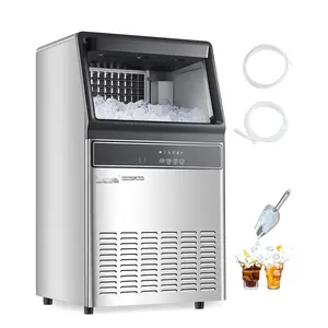 Commercial Ice Maker Freestanding Cabinet Ice Machine With 160 Lbs Per 24 Hours Output, 55 Ice Cubes Per Batch, Durable Stainless Steel Construction, Ideal For Restaurants, Bars, Hotels, Cafes, Catering And Foodservice Use