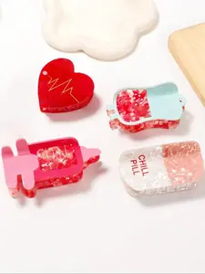 4pc Blood Bag Claw Hair Clips, Cute Nurse & Doctor Design, Ideal Gift for Healthcare Workers, Fall Winter Fashion Accessories for Women, Hair Clip Set, Super Cute Clips