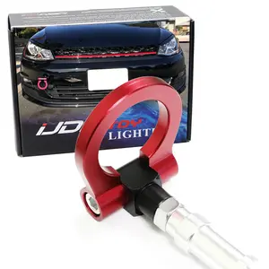 iJDMTOY Red Track Racing Style Tow Hook Ring For Volkswagen: 2015-2020 MK7 GTI Golf, Made of Light Weight CNC Aluminum