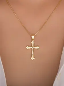 Cross Pendant Necklace Wholesale Cross Jewelry for Women, Unique Rhinestone High-End Charm Necklace, Dainty Cross Necklace