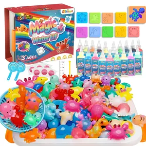 20-Pack Magic Water Elf Kit, Glow in The Dark & Glitter Edition, DIY 3D Aqua Fairy Toy for Kids, STEM Science Craft Set with 10 Molds, Creative Birthday Gift and Family Friendly for Boys & Girls Ages 3-12