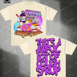 COUGH SYRUP!- Men's 100% pure cotton T-shirt, a comfortable, casual, versatile, and fashionable round neck short sleeved essential for men, can be used as a gift- Printed and shipped in the USA