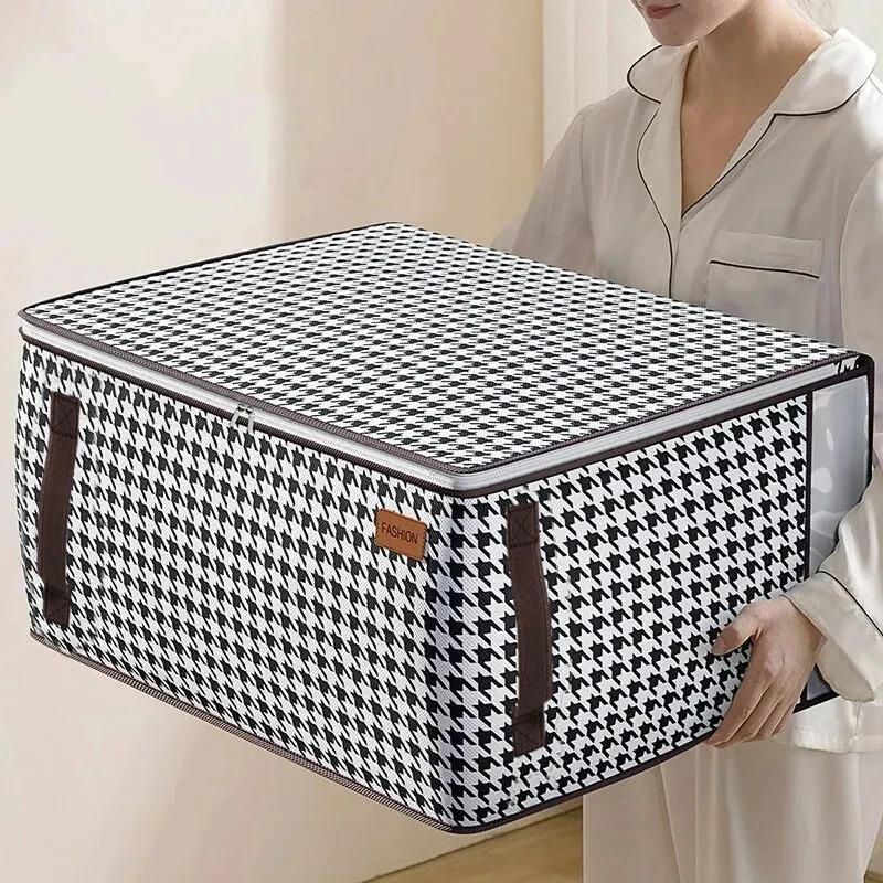 Thickened Non-woven Quilt Storage Bag For Household High-capacity Clothing Clothes Packaging Bag Organizing Luggage Bag
