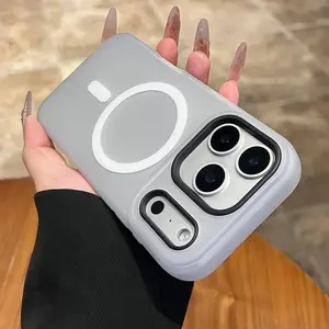Phone Case - Luxury Candy-Colored 2-In-1 Magnetic Phone Case Compatible with Iphone 17 Pro Max, Air 16, 15, 14, 13, 12 Pro Max Plus Protective Cover, Frosted Soft Shell with Magnetic Wireless Charging, Shockproof Back Cover for 17 Pro Max Protector