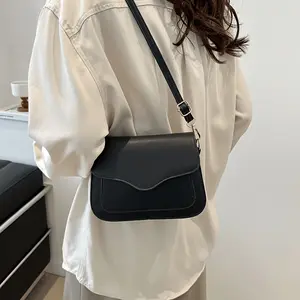 Chic Mini Saddle Bag for Women Versatile Solid Color Crossbody & Shoulder Purse Perfect for Daily Commute in Khaki Coffee White Black PU Material with Golden-Tone Clasp Zip Closure