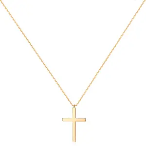 FetteroNecklace for Women - Dainty Gold Plated Cubic Zirconia Cross Pendant Trendy Necklaces for Women Simple Jewelry