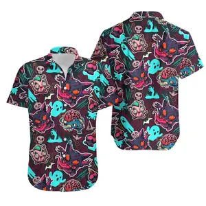 Bulbasaur Zombie Dark Hawaiian Shirt, PKM Bulbasaur Halloween Hawaiian Shirt For Fan, Club Aloha Unisex Shirt, Menswear Top Gifts