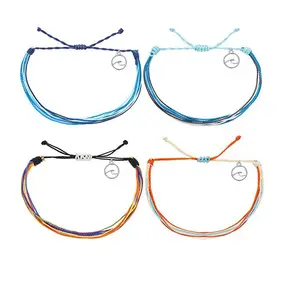 Bohemian Wax Thread Braided Couple Bracelet Beach Surfer Wave Bracelet Set
