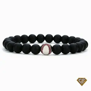 Sports Baseball Bracelet, Boys Baseball Jewelry, Adjustable Baseball Season Bracelet, Baseball Playoffs, Adjustable, Baseball Beaded Bracelet