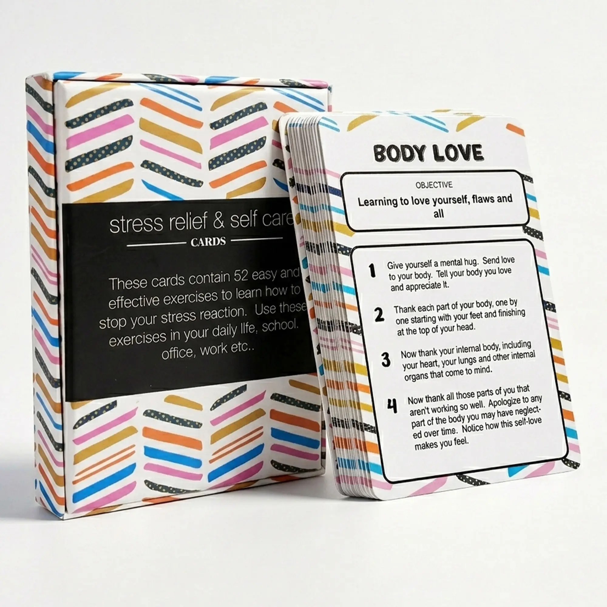Dedicated Deck Card Game - Stress Less Self Care Cards with Mindfulness, Meditation Exercises for Anxiety Relief
