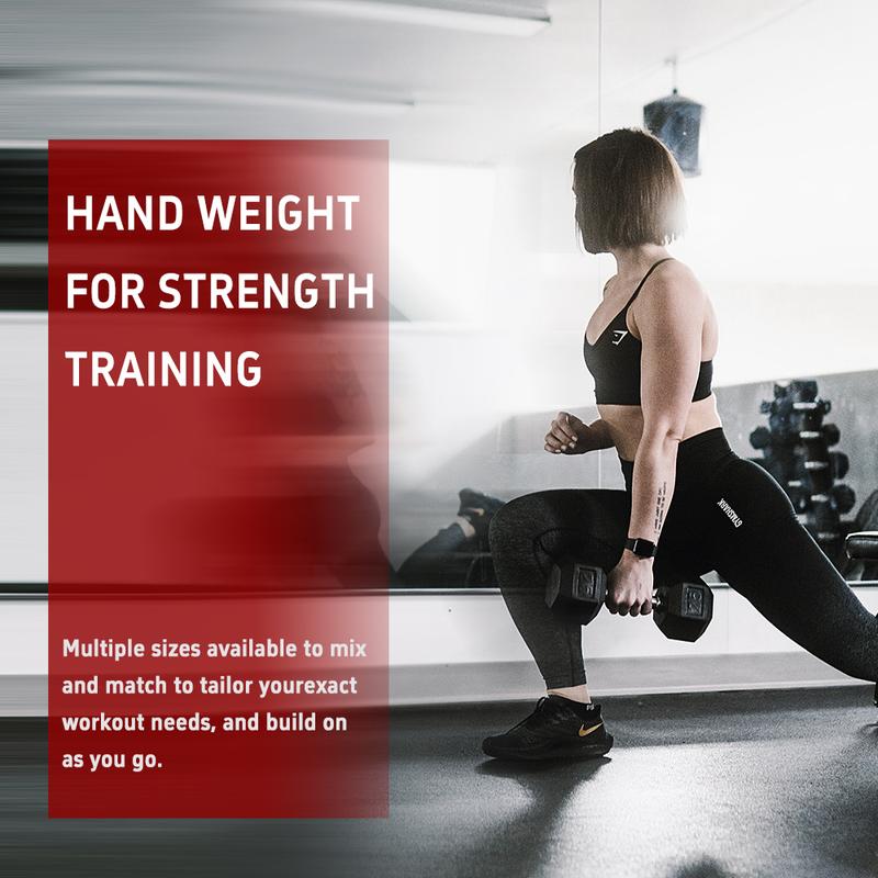 A4A 20LB×2piece HDRS  Rubber Coated Solid Cast Iron Dumbbell with Contoured Chrome Handle, Hexagon Head