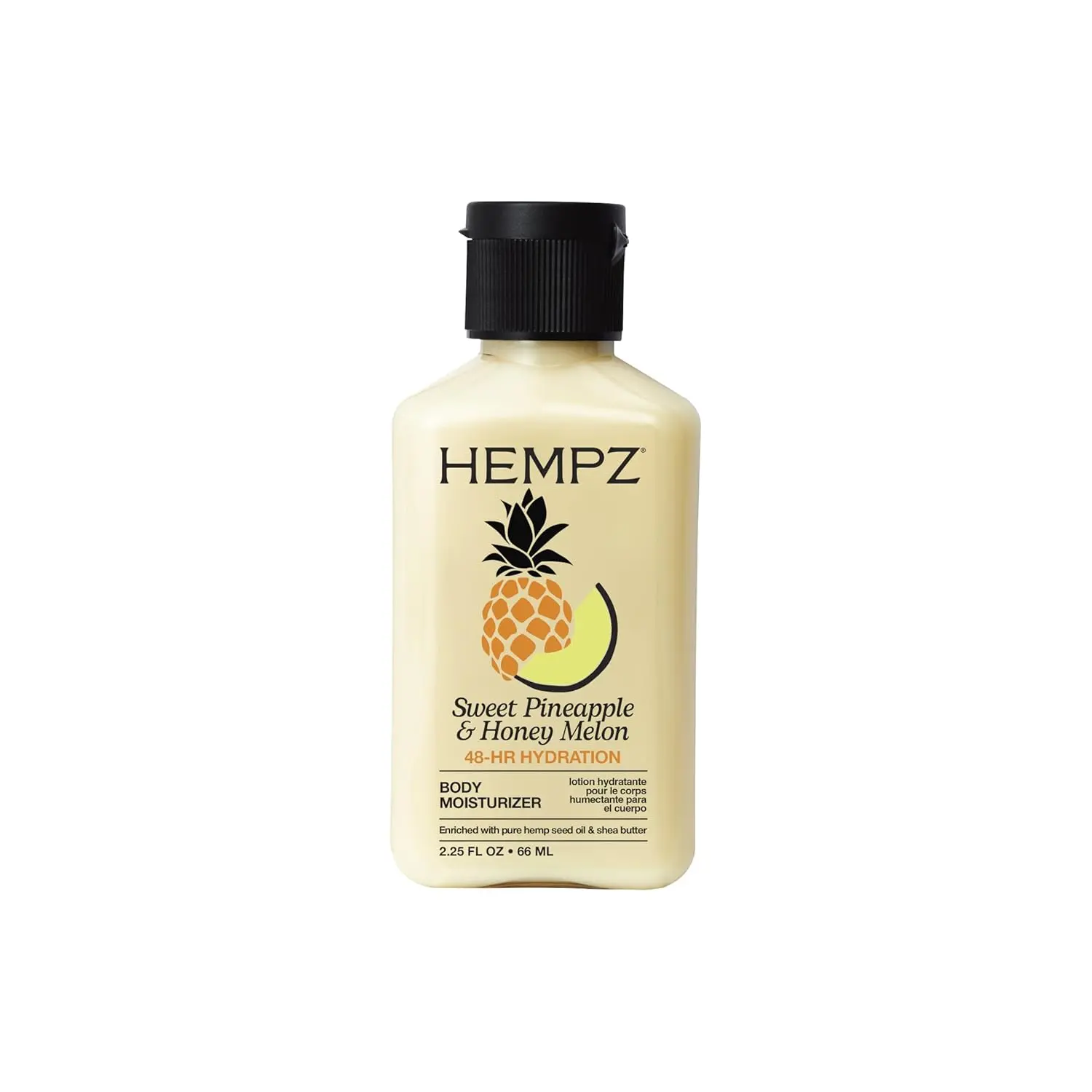 Hempz Sweet Pineapple & Honey Melon Moisturizing Skin Lotion, Hemp Seed Herbal Body Moisturizer with Jojoba, Natural Extracts, Vitamins A and E, 2.25 oz