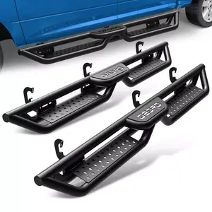 YITAMOTOR 6 Inch Running Boards Compatible with 2007-2018 Chevrolet Silverado/GMC Sierra 1500; 2007-2019 2500HD/3500HD Double Extended Cab, Bolt-on Side Steps Steel Nerf Bar (Inc. 19 LD/Limited)